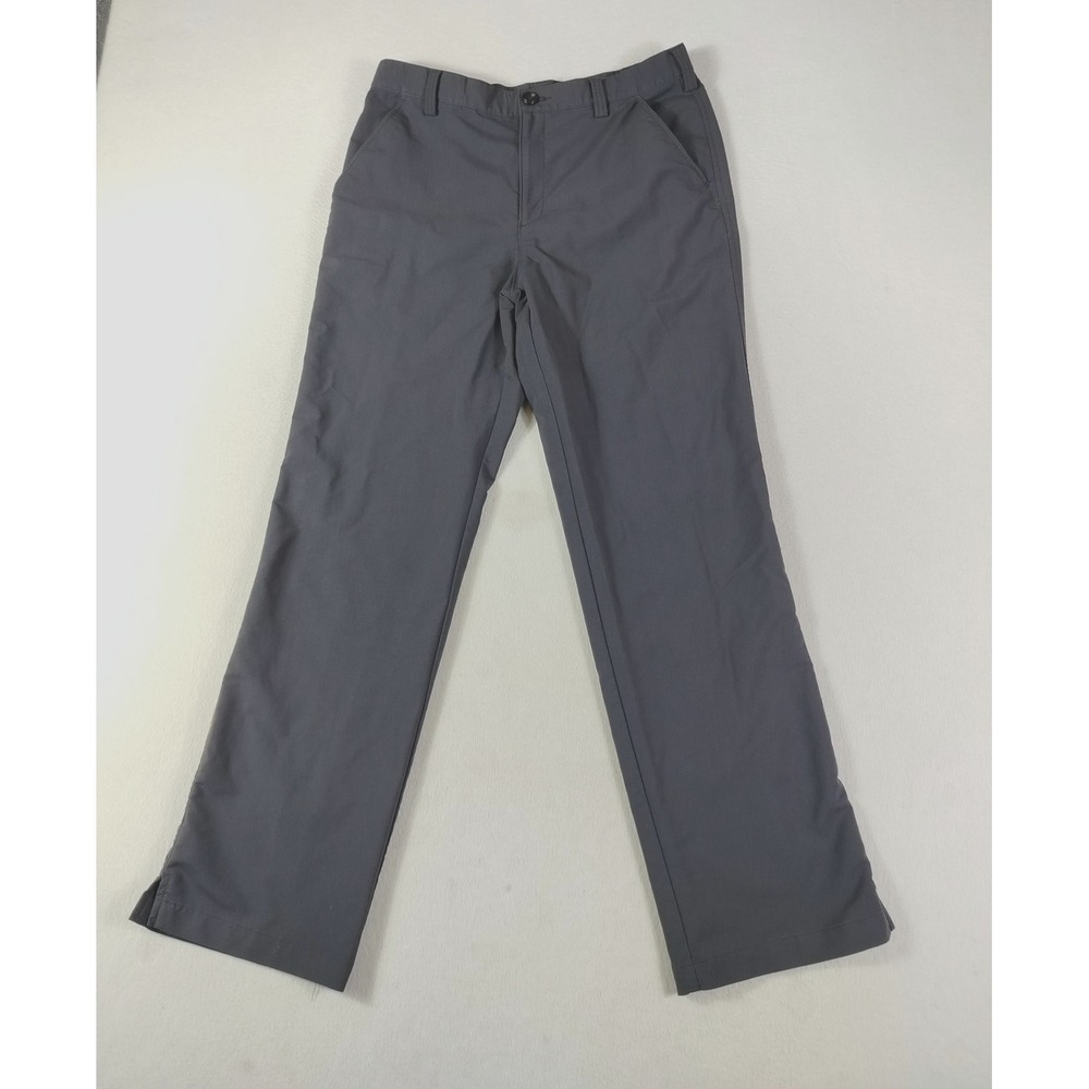 Under Armour Pants Mens 34 Black Chino Flat Front Casual Office Workwear Golf